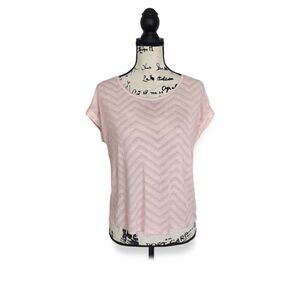 Atmosphere Women’s Chevron Pattern Top with Sheer Back – Size M